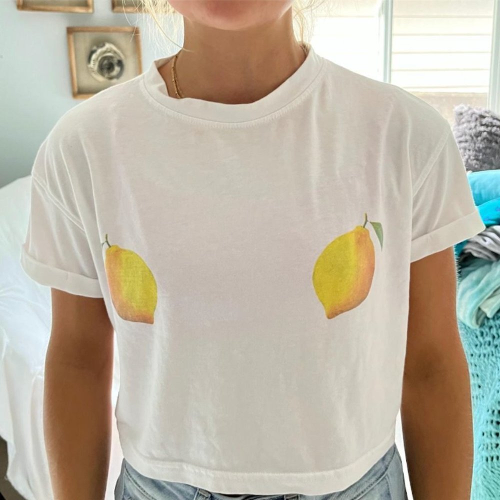 Missguided lemon crop top